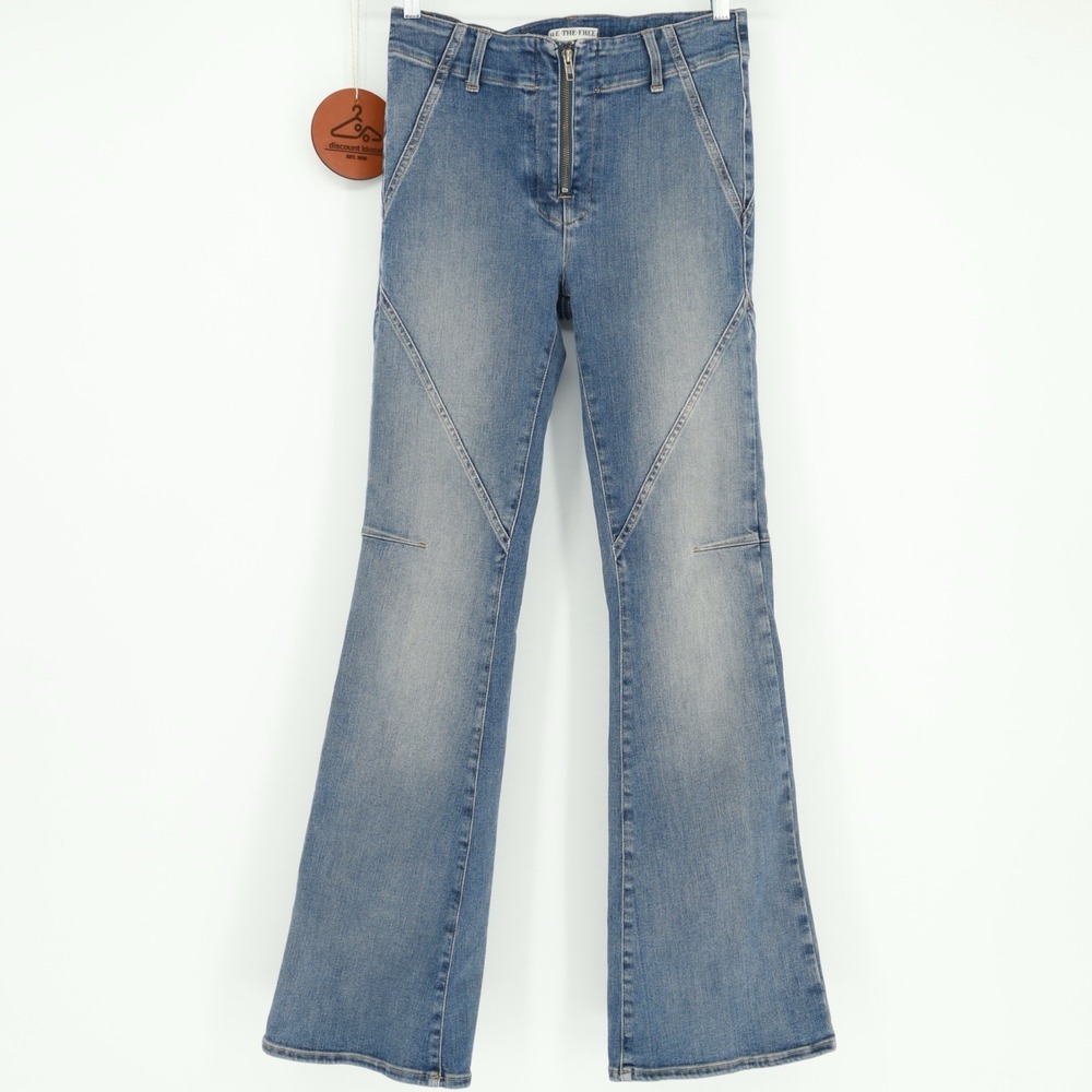 We The Free Mamba Mid-Rise Flare Exposed Zip Fly Jeans Size 28 Y2K Touch